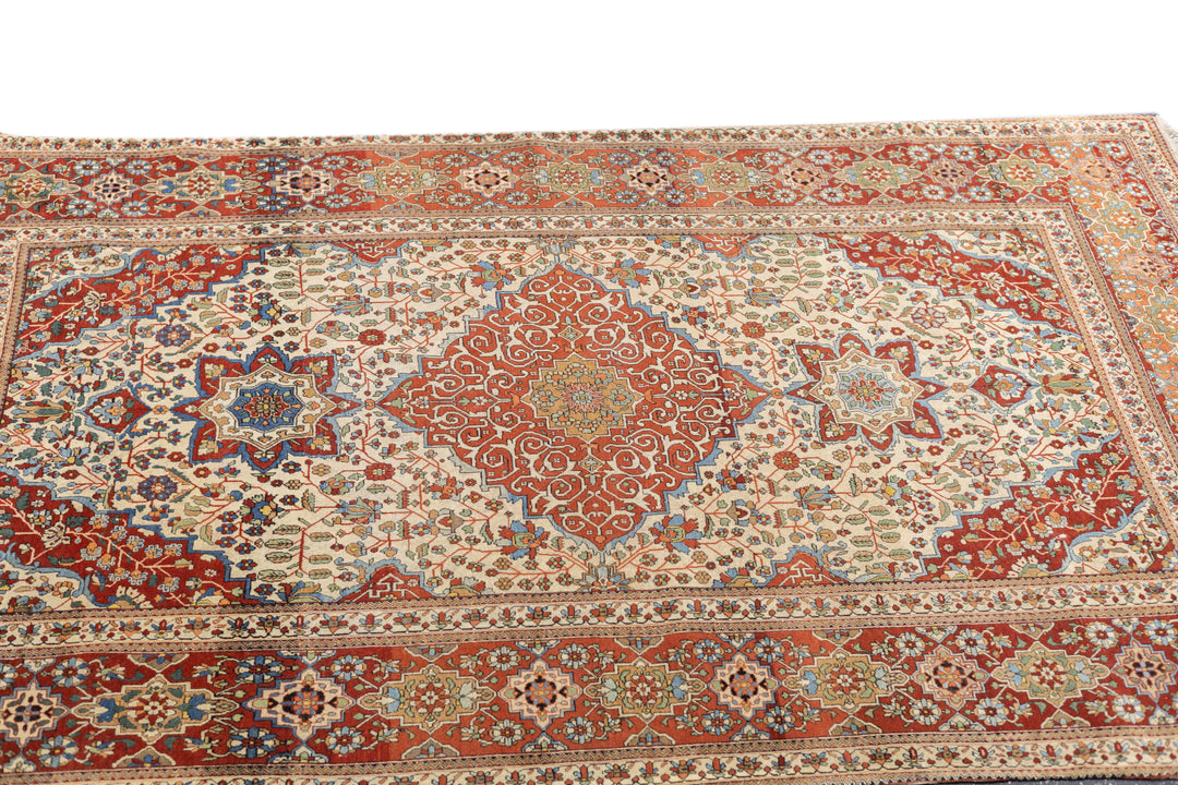 Antique Mohtasham Kashan Rug 4'5'' x 7'3''