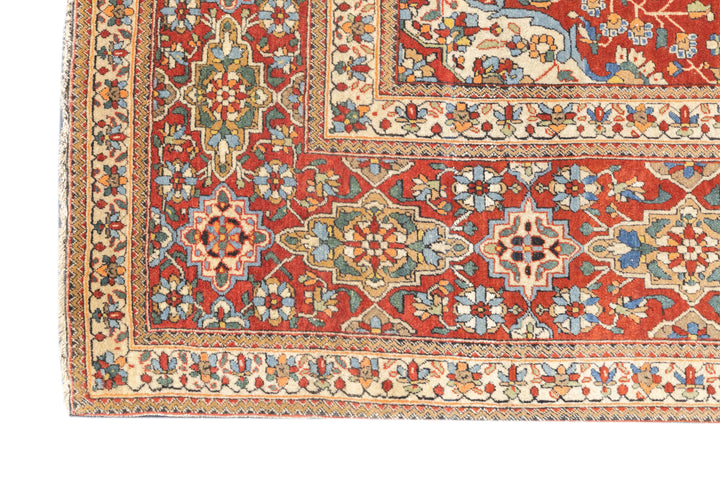 Antique Mohtasham Kashan Rug 4'5'' x 7'3''