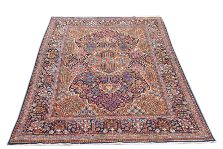 Antique Dabir Kashan Rug 4'5'' x 6'10''