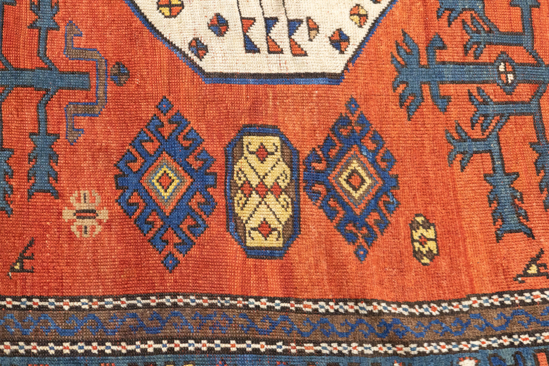 Fine Antique Caucasian Kazak Rug 6'7'' x 7'4''