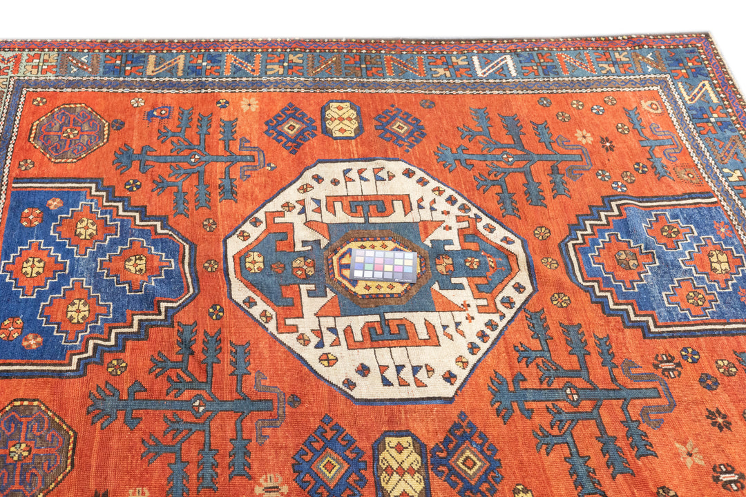 Fine Antique Caucasian Kazak Rug 6'7'' x 7'4''