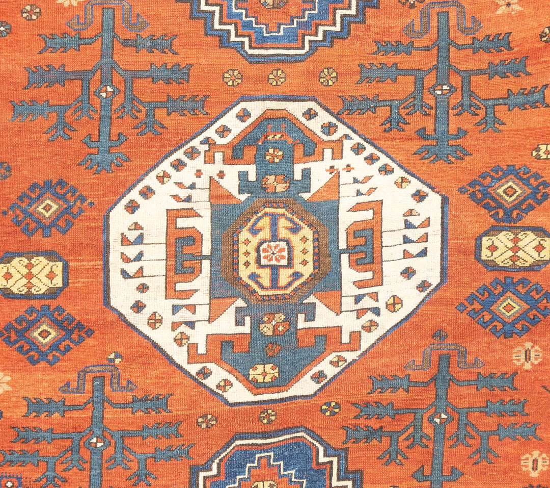 Fine Antique Caucasian Kazak Rug 6'7'' x 7'4''