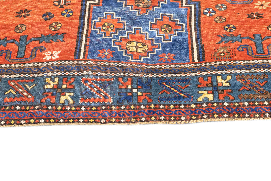 Fine Antique Caucasian Kazak Rug 6'7'' x 7'4''