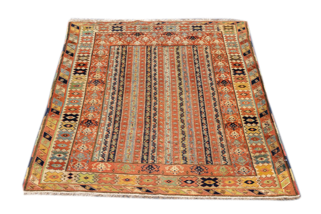 Antique Turkish Milas Rug 3'9'' x 4'6''