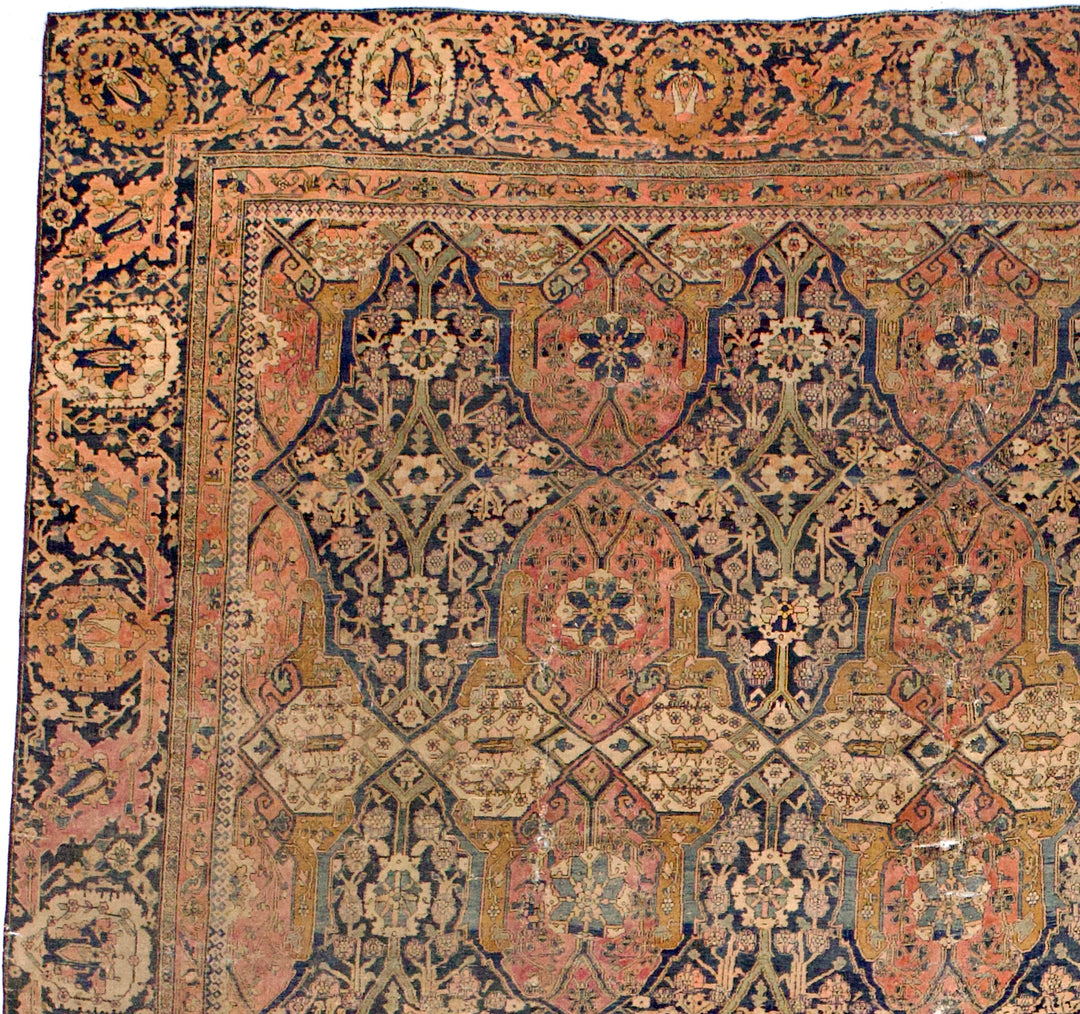 Antique Persian Mohtasham Kashan Rug 9’2" x 12’5”