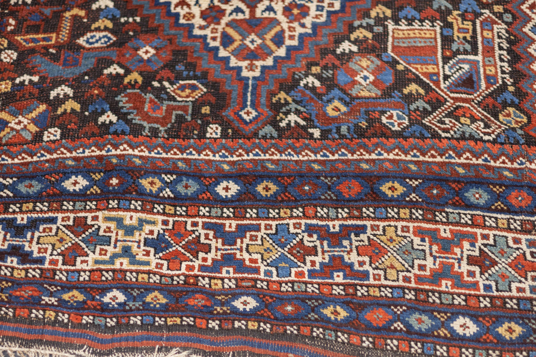 Antique Persian Qashqai Rug 4'7'' x 6'5''