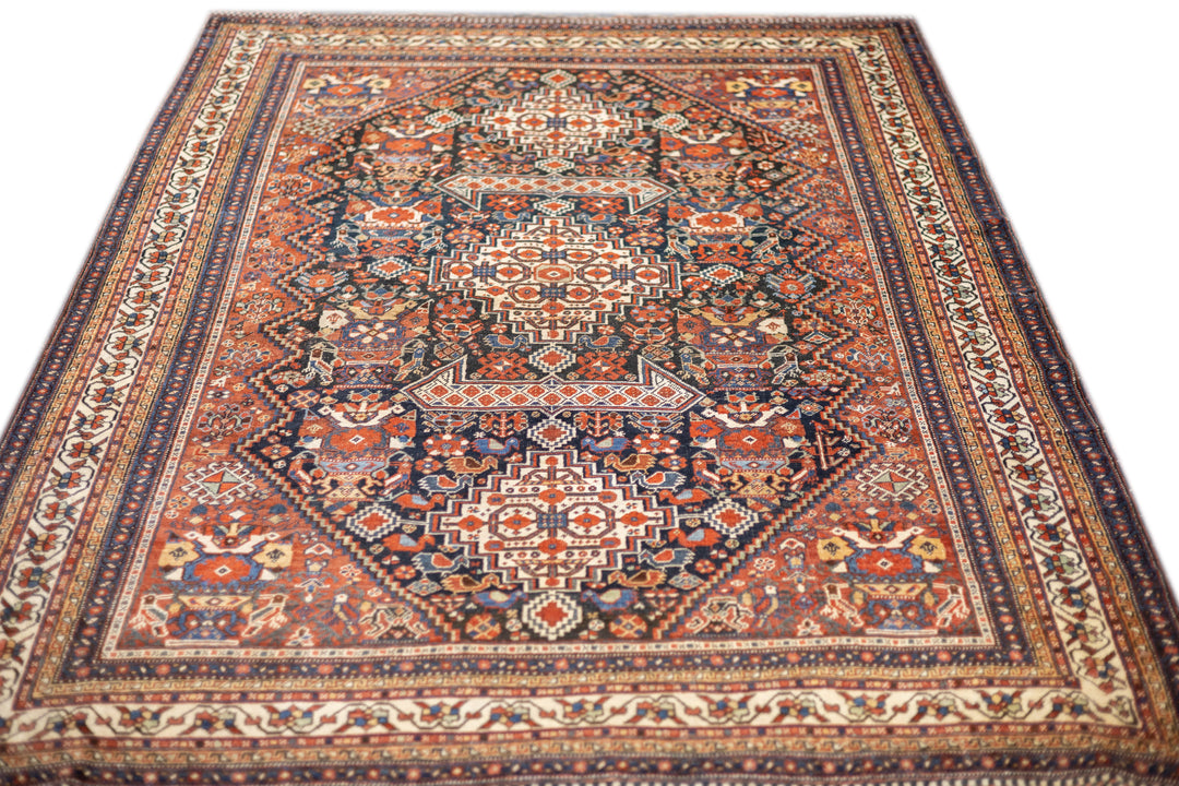 Antique Persian Qashqai Rug 5'10'' x 8'2''