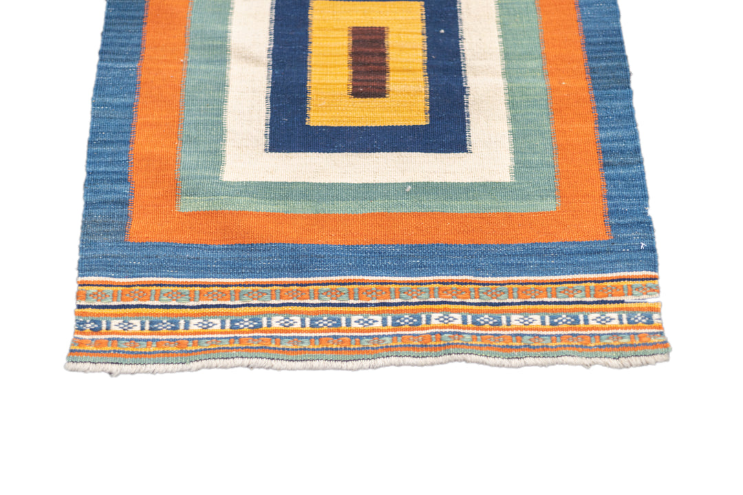 Antique Turkish Flat Weave Kilim Rug 2'4'' x 2'11''