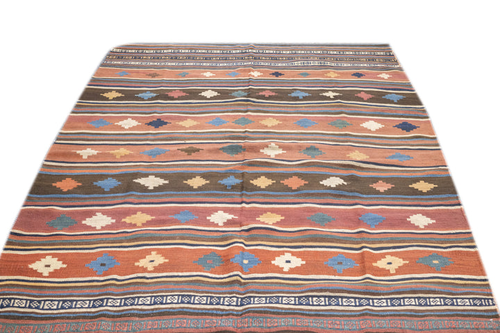 Fine Antique Persian Qashqai Kilim Rug 5'5'' x 8'2''