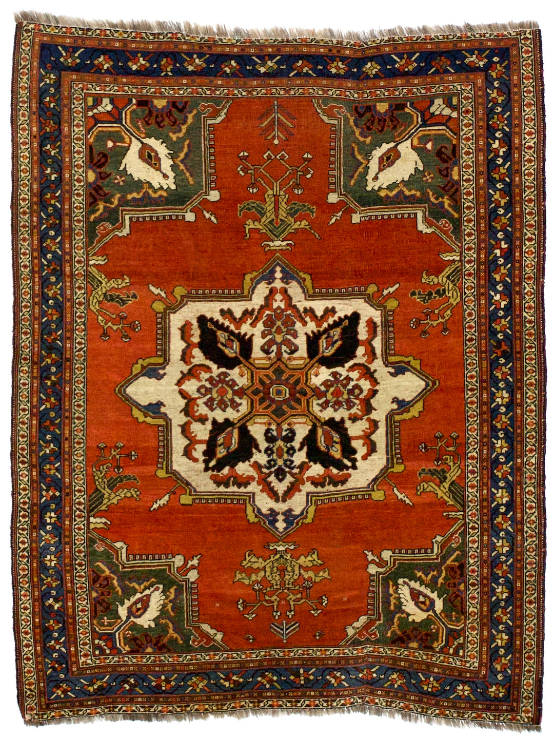 Antique Persian Tribal Qashqai Rug 4’7” x 5’9"