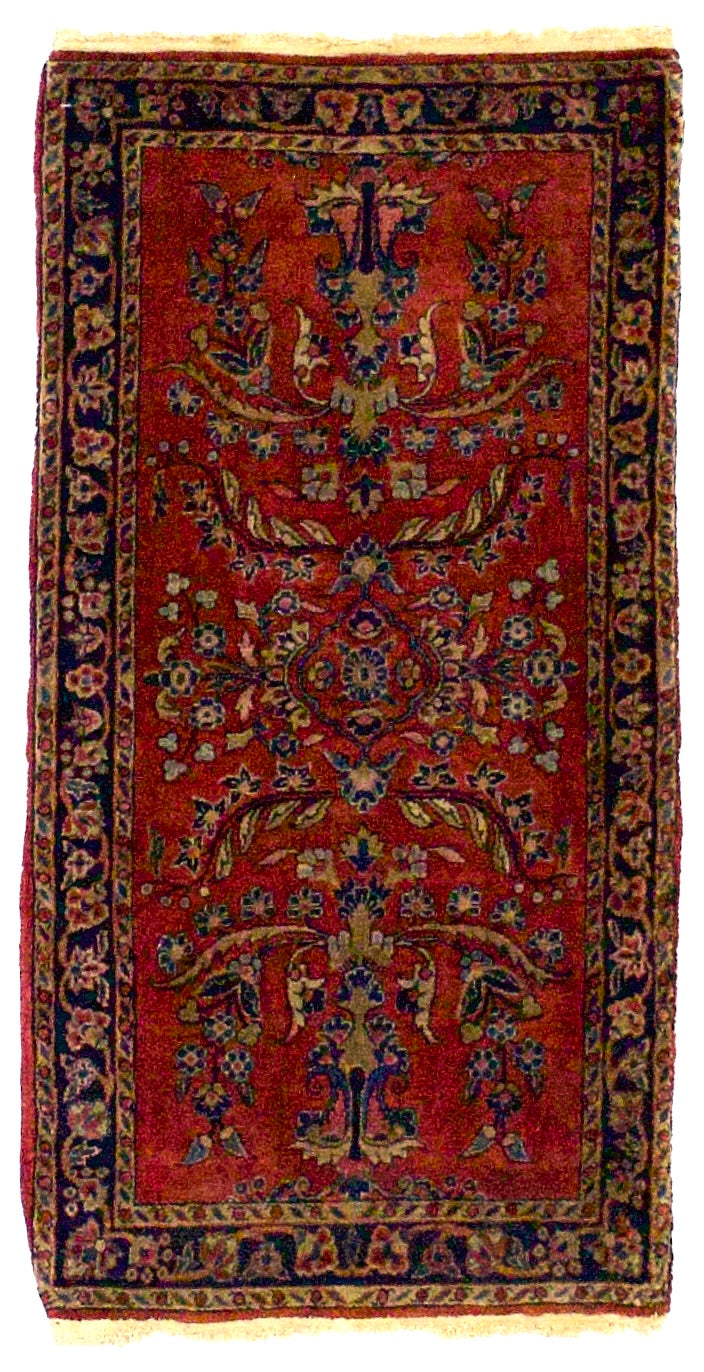 Antique Persian Mohajeran Sarouk Rug 1’11” x 3’9”