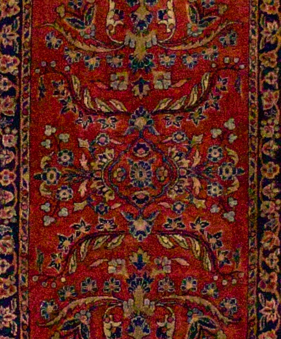 Antique Persian Mohajeran Sarouk Rug 1’11” x 3’9”