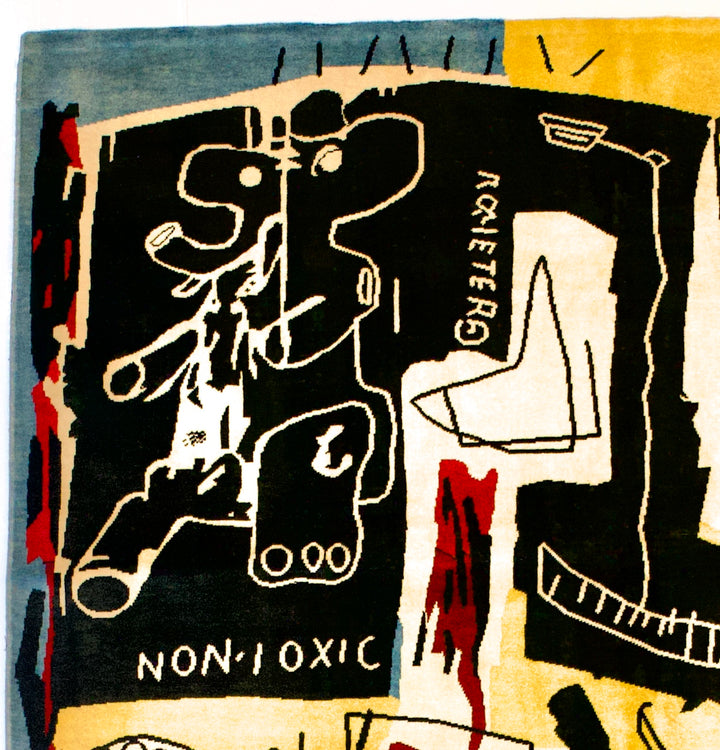 Fine French Wool Rug After Basquiat 6'8" x 9’8"