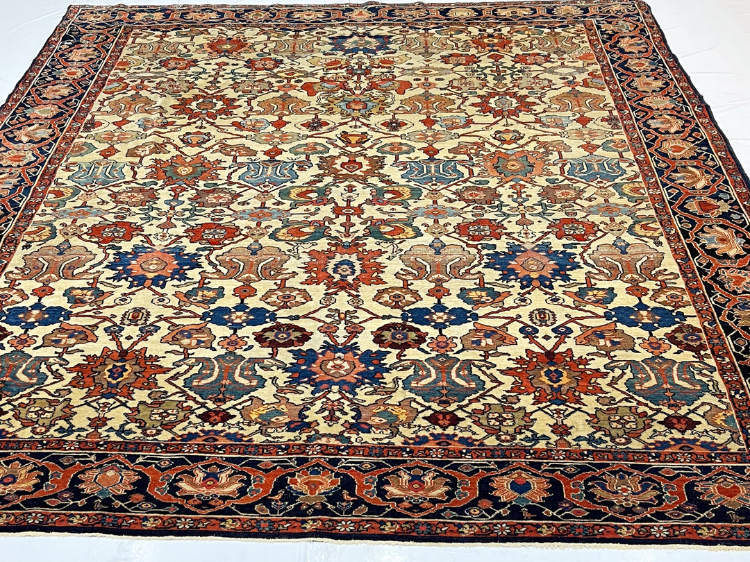 Antique Persian Farahan Rug 8'6" x 9’5”