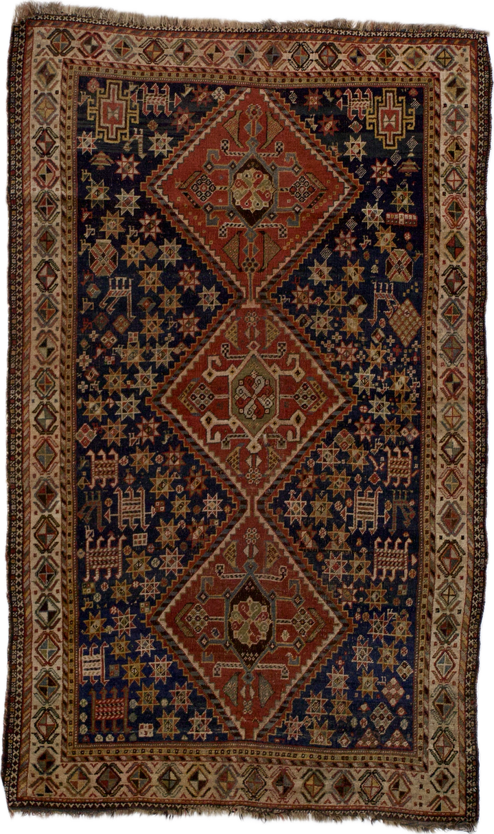 Antique Persian Qashqai Rug 4’5" x 7’2"