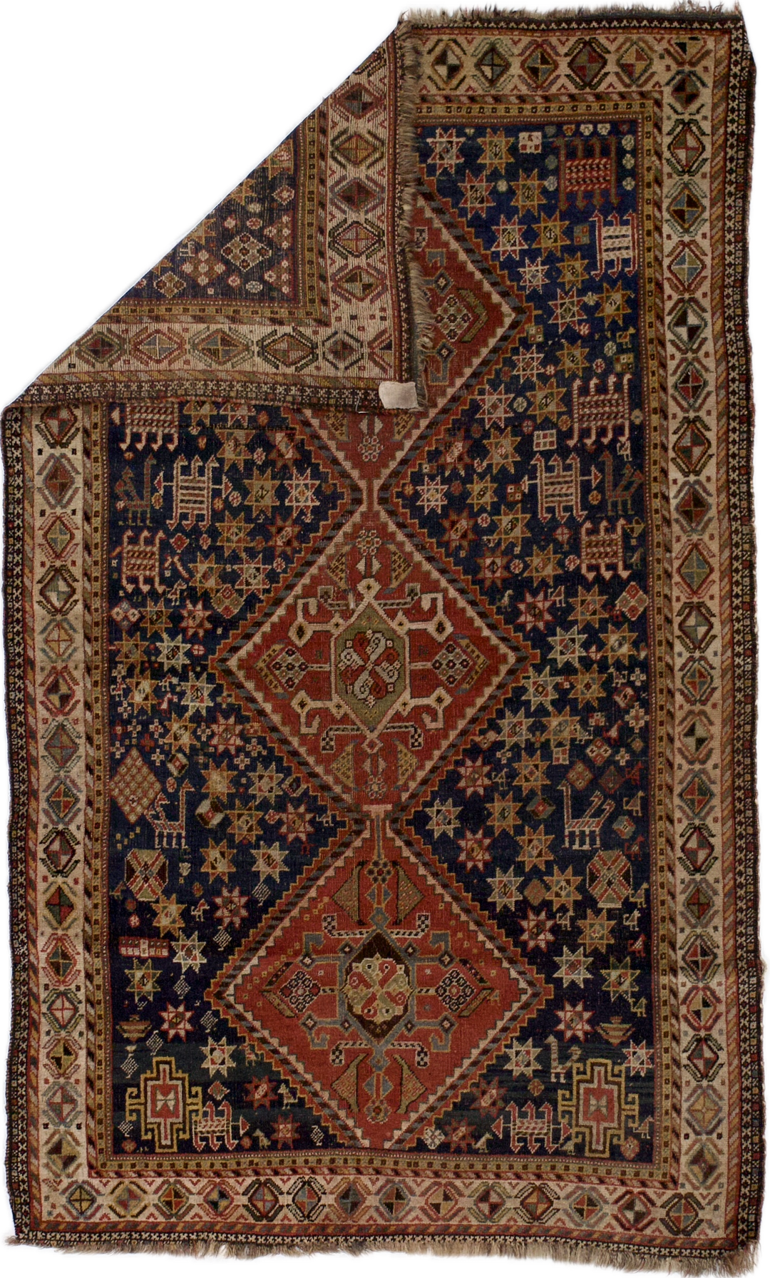 Antique Persian Qashqai Rug 4’5" x 7’2"