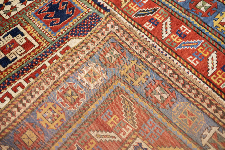 Antique Caucasian Kazak Rug 6'5'' x 7'11''