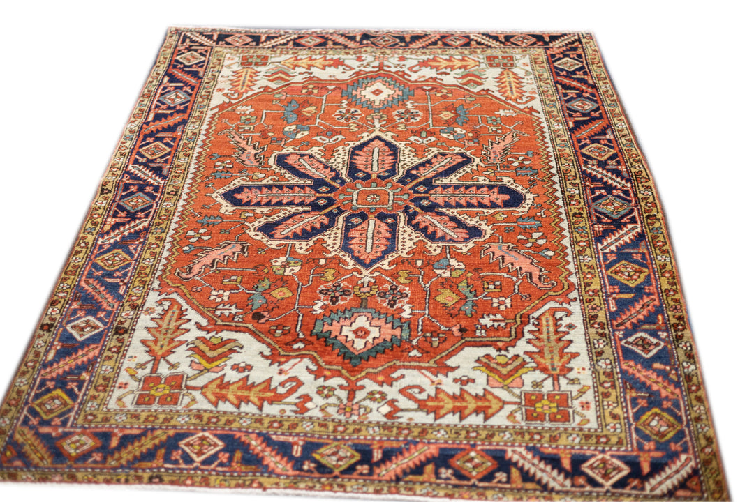 Antique Persian Serapi Rug 5'1'' x 6'11''