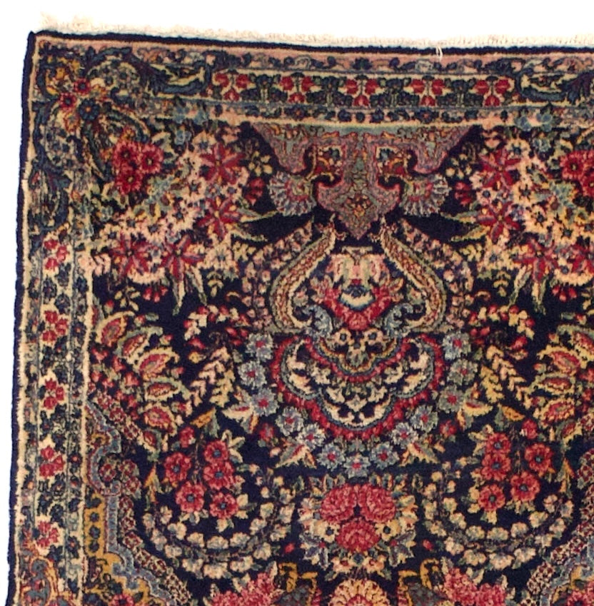 Antique Persian Lavar Kerman 1 of pair Rug 3’0" x 5’0"