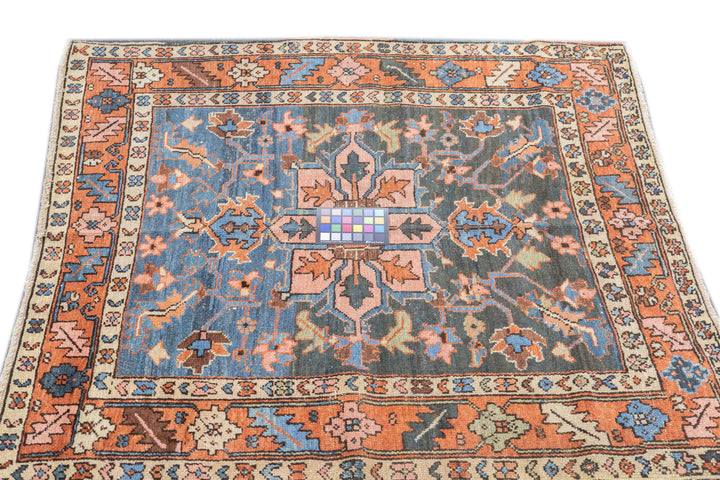 Antique Persian Heriz Rug 4'0" x 4'5''