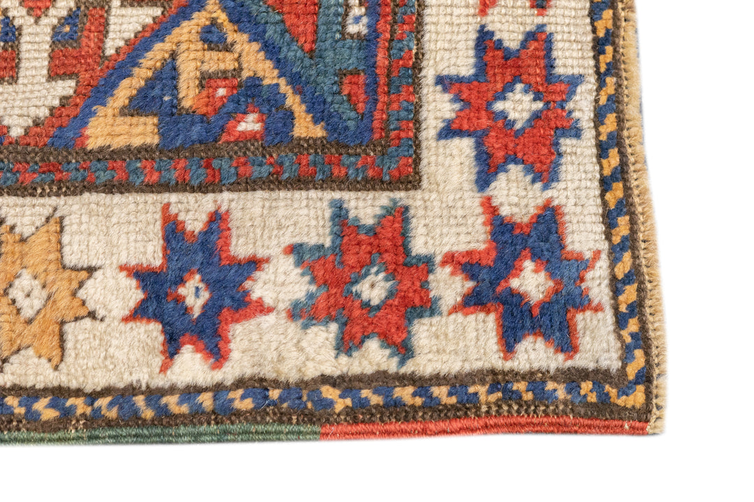 Antique Caucasian Kazak Rug 3'9'' x 7'2''