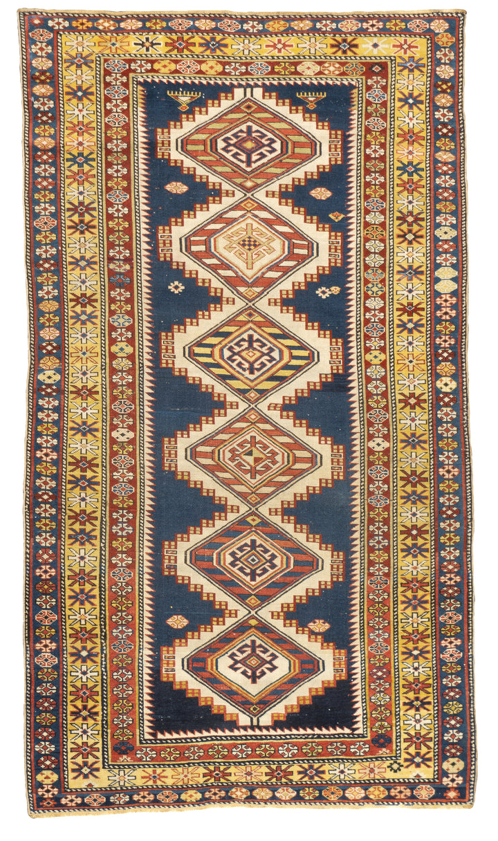 Antique Kuba Shriven Rug 3’4" x 4’11"