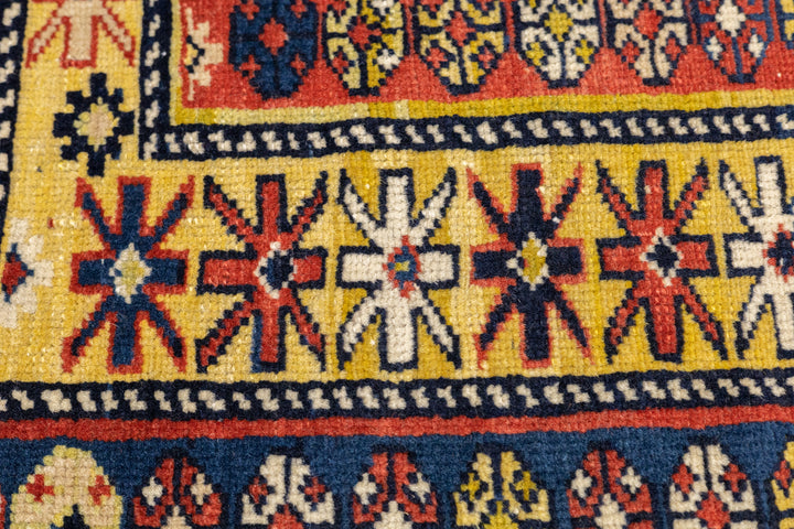 Antique Kuba Shriven Rug 3’4" x 4’11"