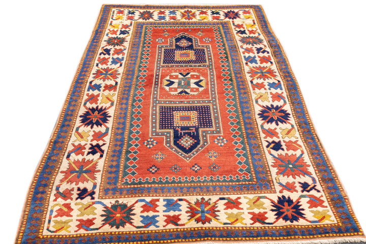 Antique Caucasian Borchelou Kazak Rug 4'8'' x 8'6''