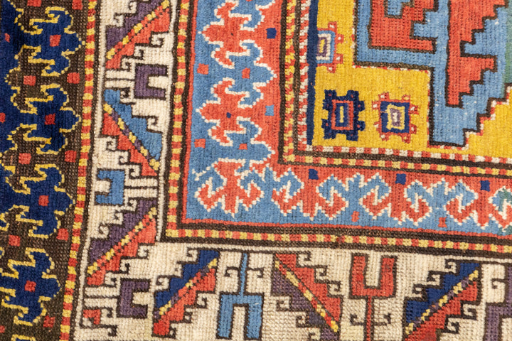 Antique Caucasian Lezgi Rug 4'2'' x 7'6''