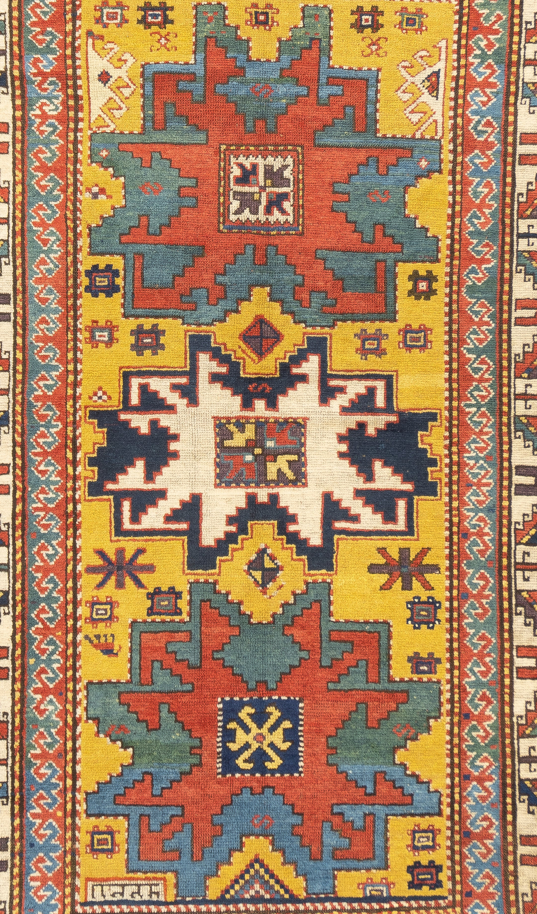 Antique Caucasian Lezgi Rug 4'2'' x 7'6''