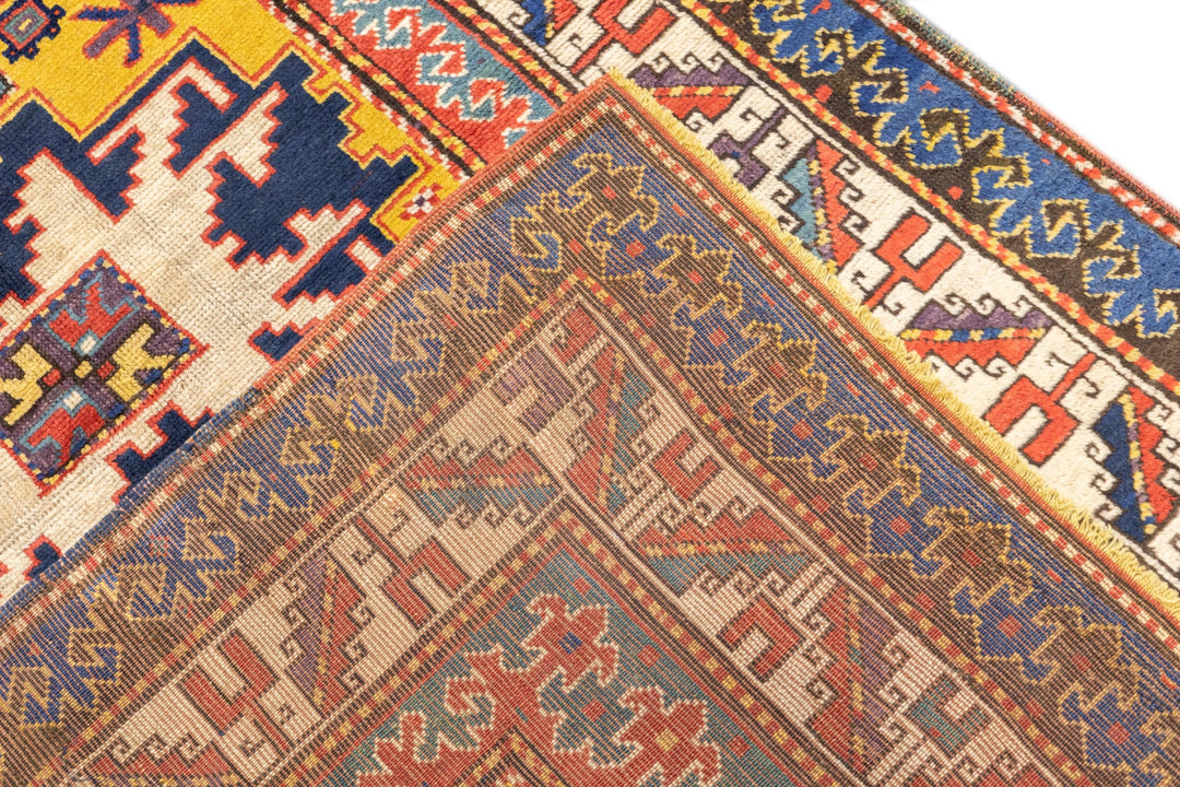 Antique Caucasian Lezgi Rug 4'2'' x 7'6''