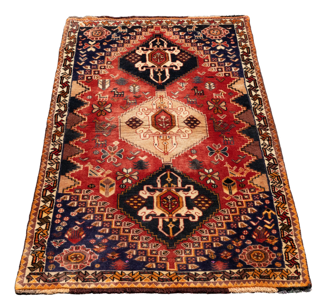 Vintage Persian Qashqai Rug 2'8'' x 5'4''