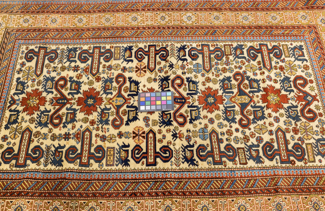 Antique Caucasian Perpedil Rug 4'4'' x 6'2''