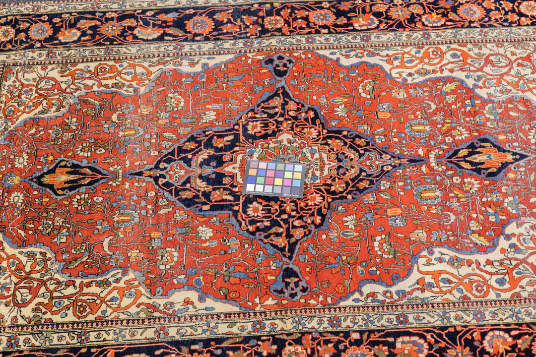 Antique Persian Mohtasham Kashan Rug 4’3" x 6’5"