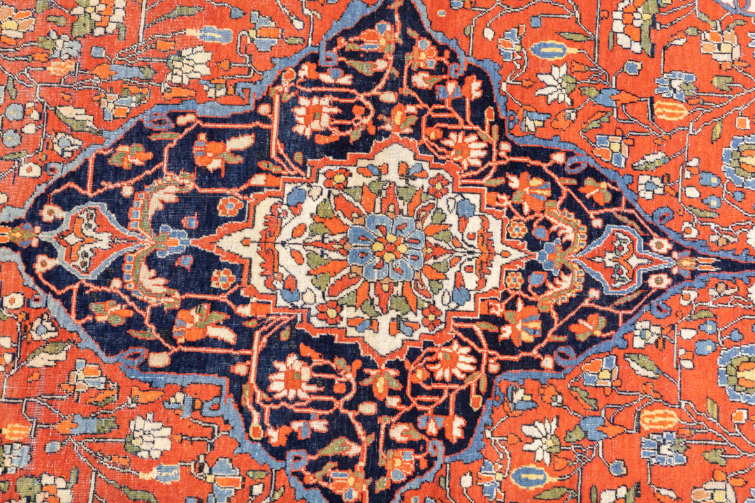 Antique Persian Mohtasham Kashan Rug 4’3" x 6’5"