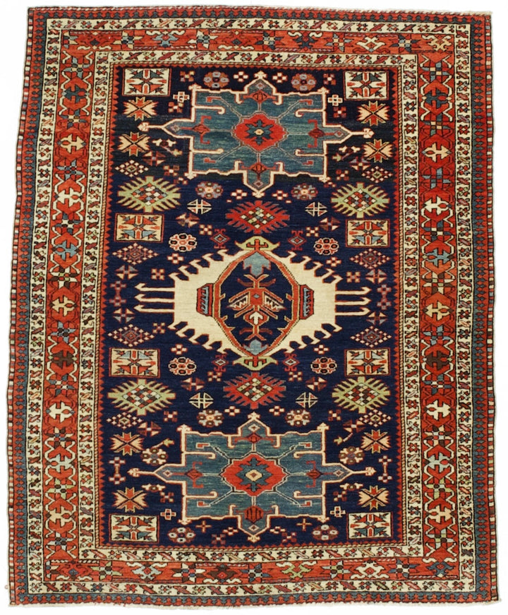 Fine Antique Persian Karajeh Heriz Rug 4'7" x 5’10”