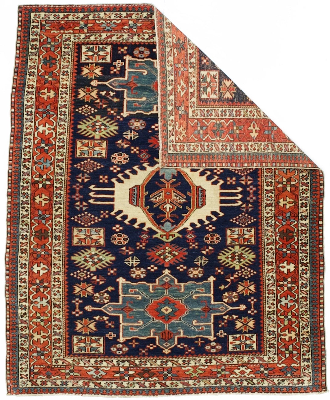 Fine Antique Persian Karajeh Heriz Rug 4'7" x 5’10”