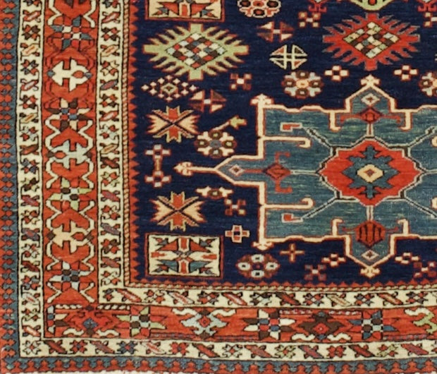 Fine Antique Persian Karajeh Heriz Rug 4'7" x 5’10”