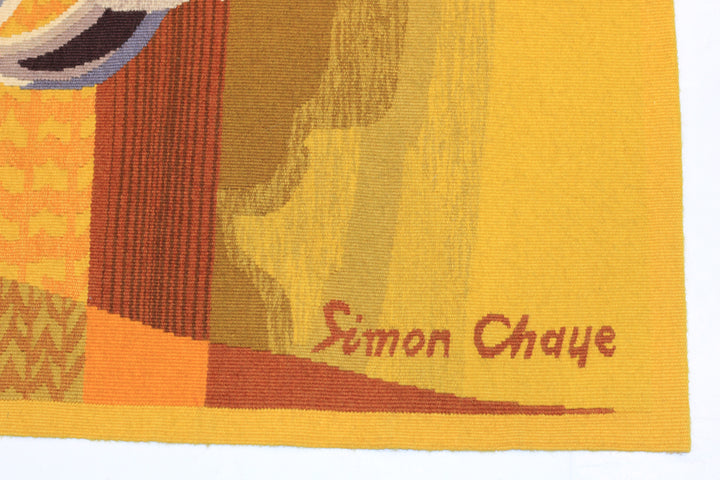 Fine Mid century French tapestry Signed by Simon Shaye 4’ x 6’2"