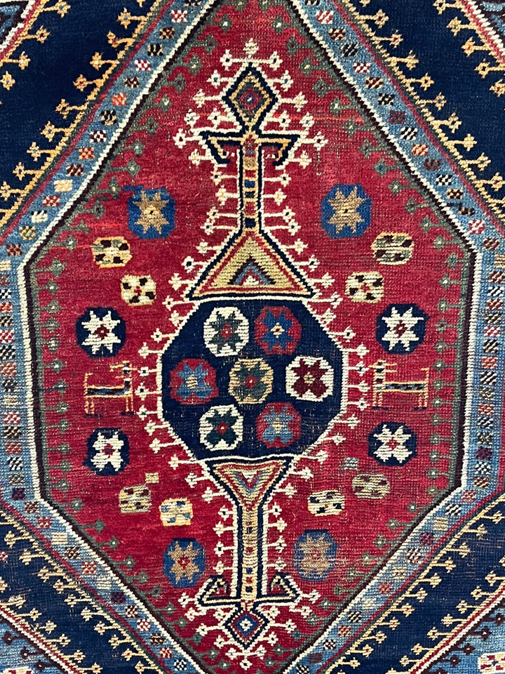 Antique Tribal Persian Qashqai Gabbeh Rug 4'5" x 7’1”