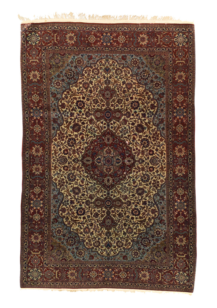 Antique Persian Isfahan Rug 4'4" x 6’6"