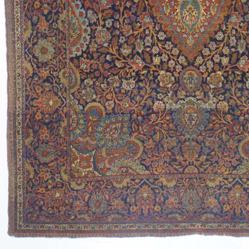 Antique Persian Dabir Kashan Rug 4’4" x 6’6"