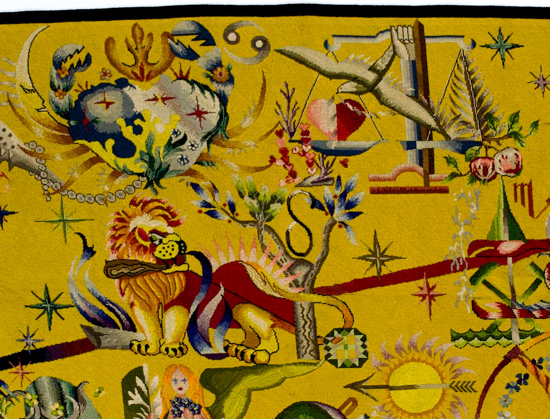 Mid Century Tapestry Signed E. Simon  4'5'' x 11'2''