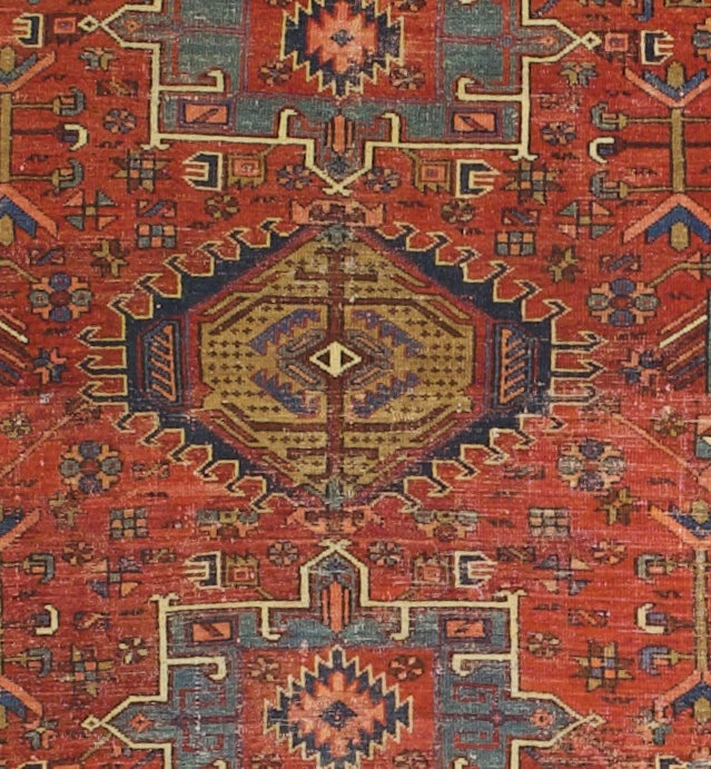 Antique Persian Karajeh Heriz Rug 5’2" x 5’6”