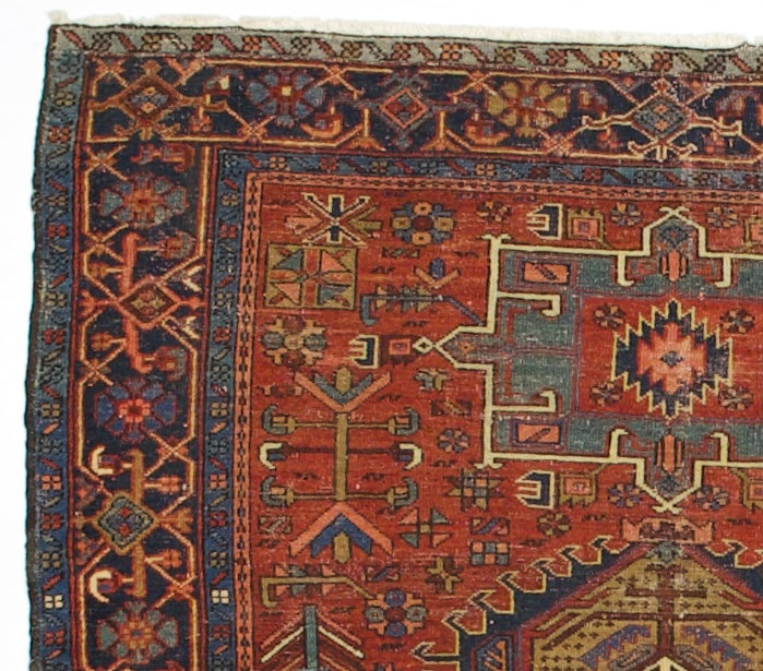 Antique Persian Karajeh Heriz Rug 5’2" x 5’6”