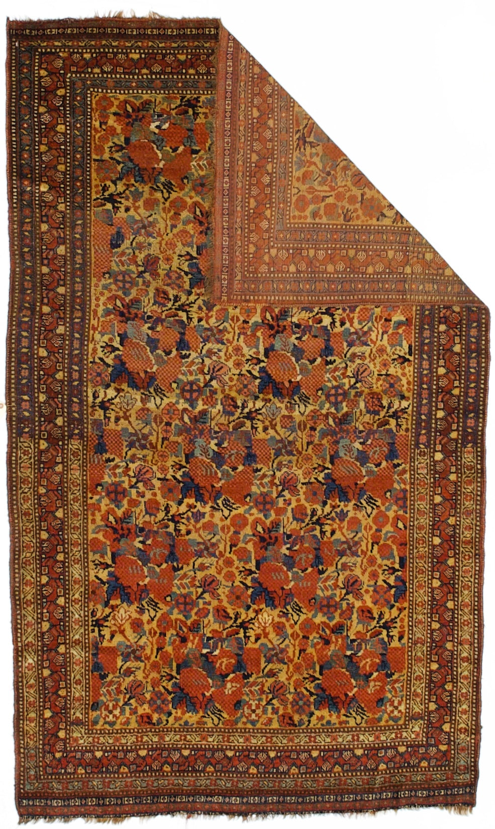 Antique Persian Tribal Khamseh Rug 4'4" x 7’0"