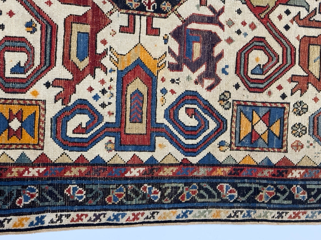 Antique Caucasian Perpedil Rug 3’3” x 4’8”