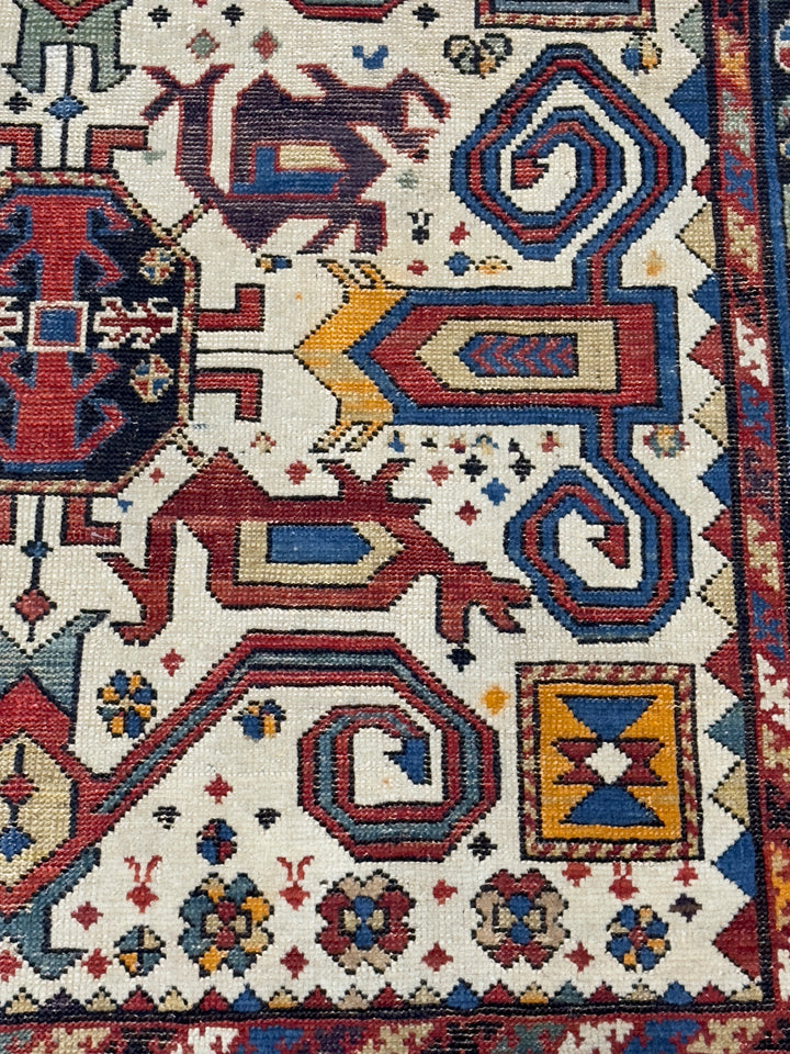 Antique Caucasian Perpedil Rug 3’3” x 4’8”