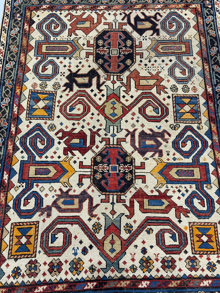 Antique Caucasian Perpedil Rug 3’3” x 4’8”