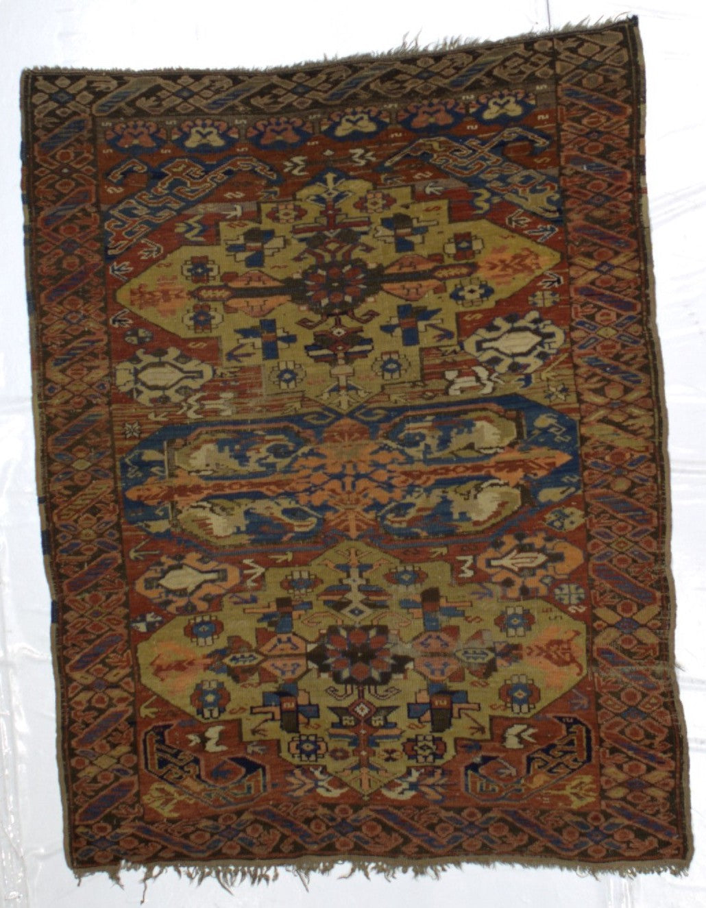 Antique Caucasian Zehour Chi Chi Rug 4’0" x 5’2"